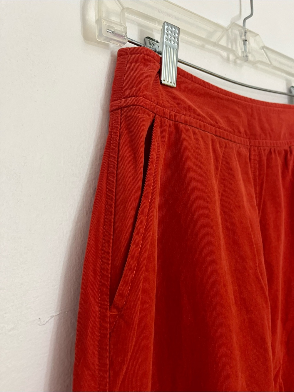 Red Corduroy Midi Skirt - Picture 4 of 9